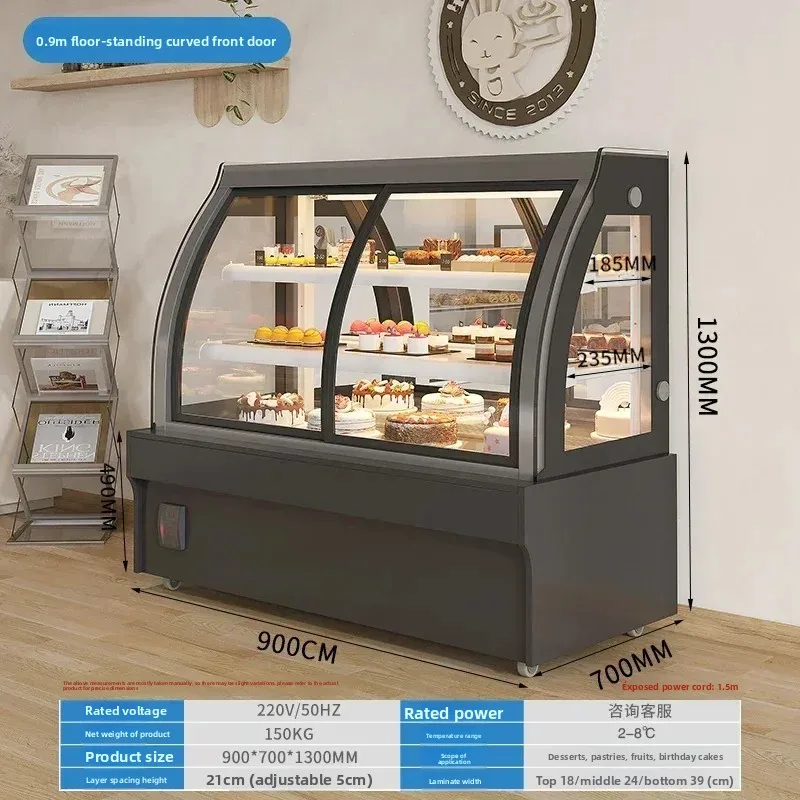 Commercial Dessert Mousse Right Angle Cabinet Arc Refrigerated Display Cabinet Fruit Fresh-keeping Cabinet