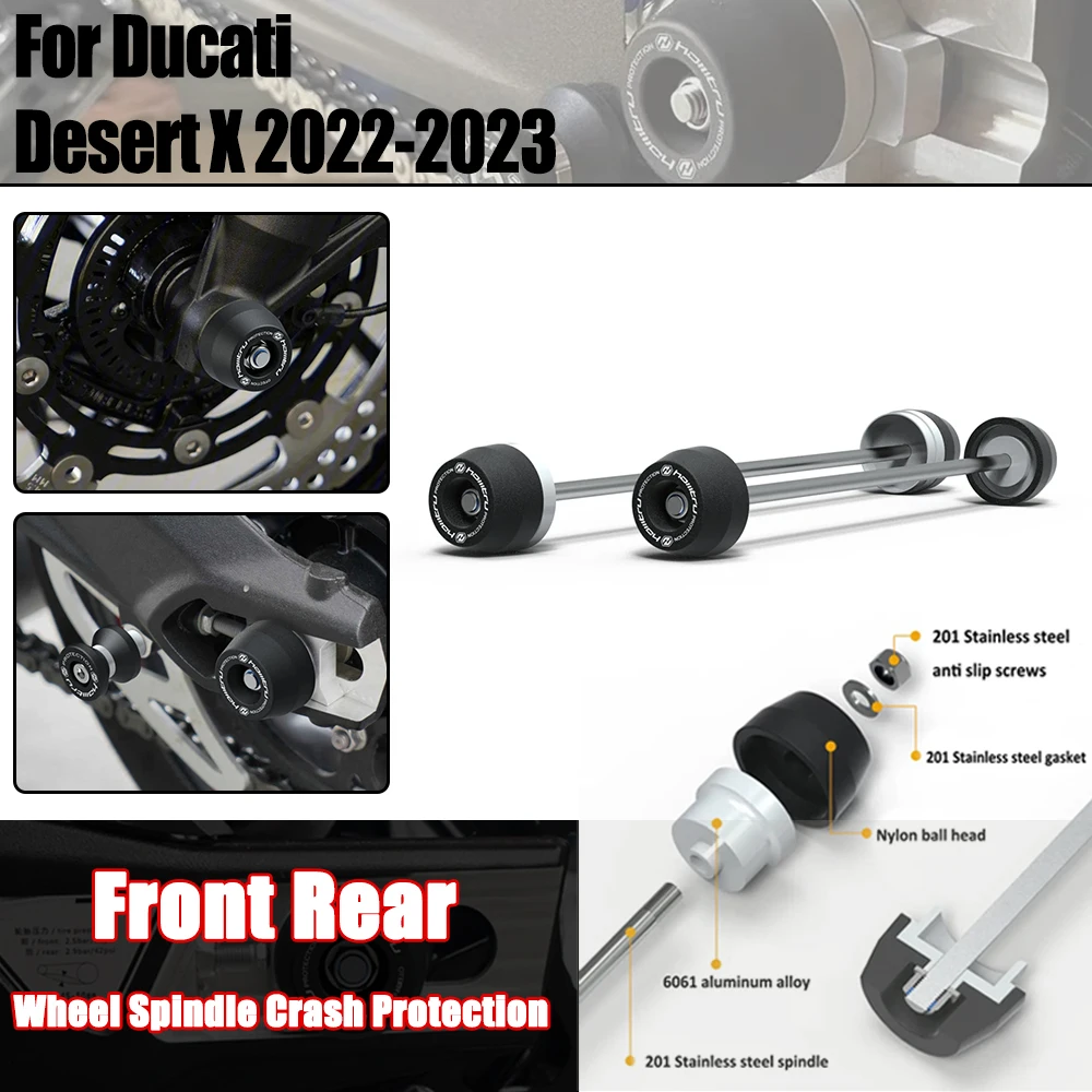 

For Ducati DesertX 2022-2023 Motorcycle accessories Front Rear wheel Spindle Crash Protection