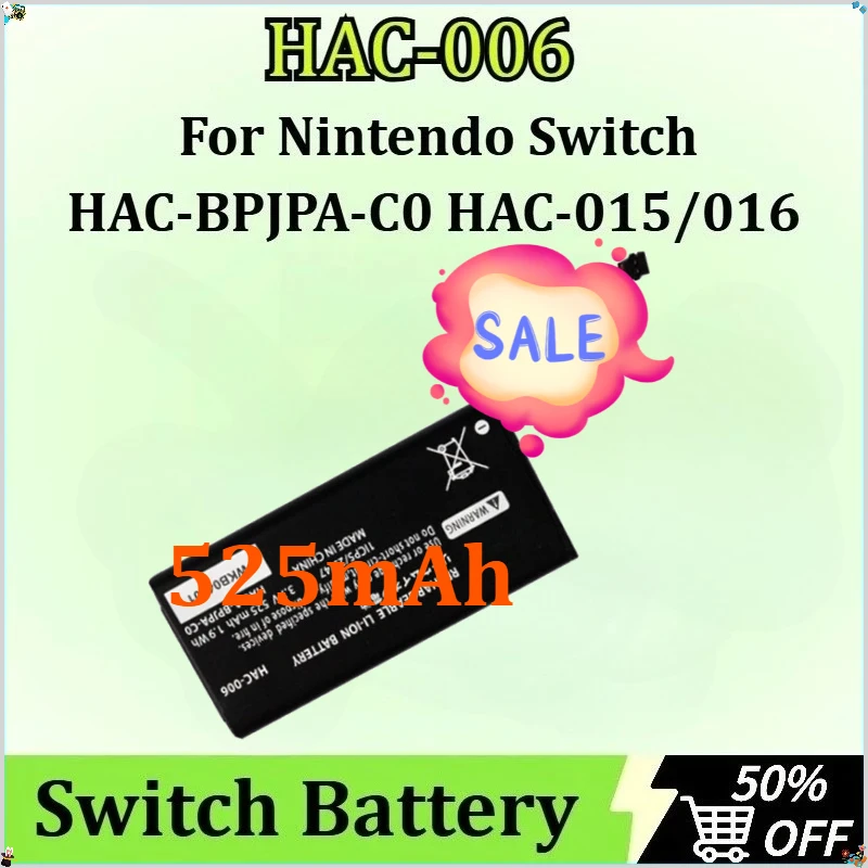 

525mAh Battery for Nintendo Switch HAC-BPJPA-C0 HAC-015/016 HAC-A-JCR-C0 Ns Joy-Con Joycon Controller HAC-006