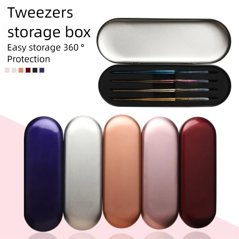 

100 шт., пинцет для привитых ресниц, коробка для хранения, пинцет для ресниц, набор инструментов, губчатый пинцет с четырьмя слотами, защитная коробка