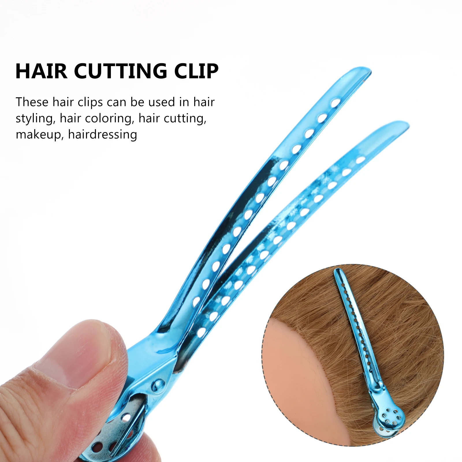 

6Pcs Professional Colored Stainless Steel Hair Cutting Sectioning Clips Hairdressing Salon Styling Tools Durable Hair Color
