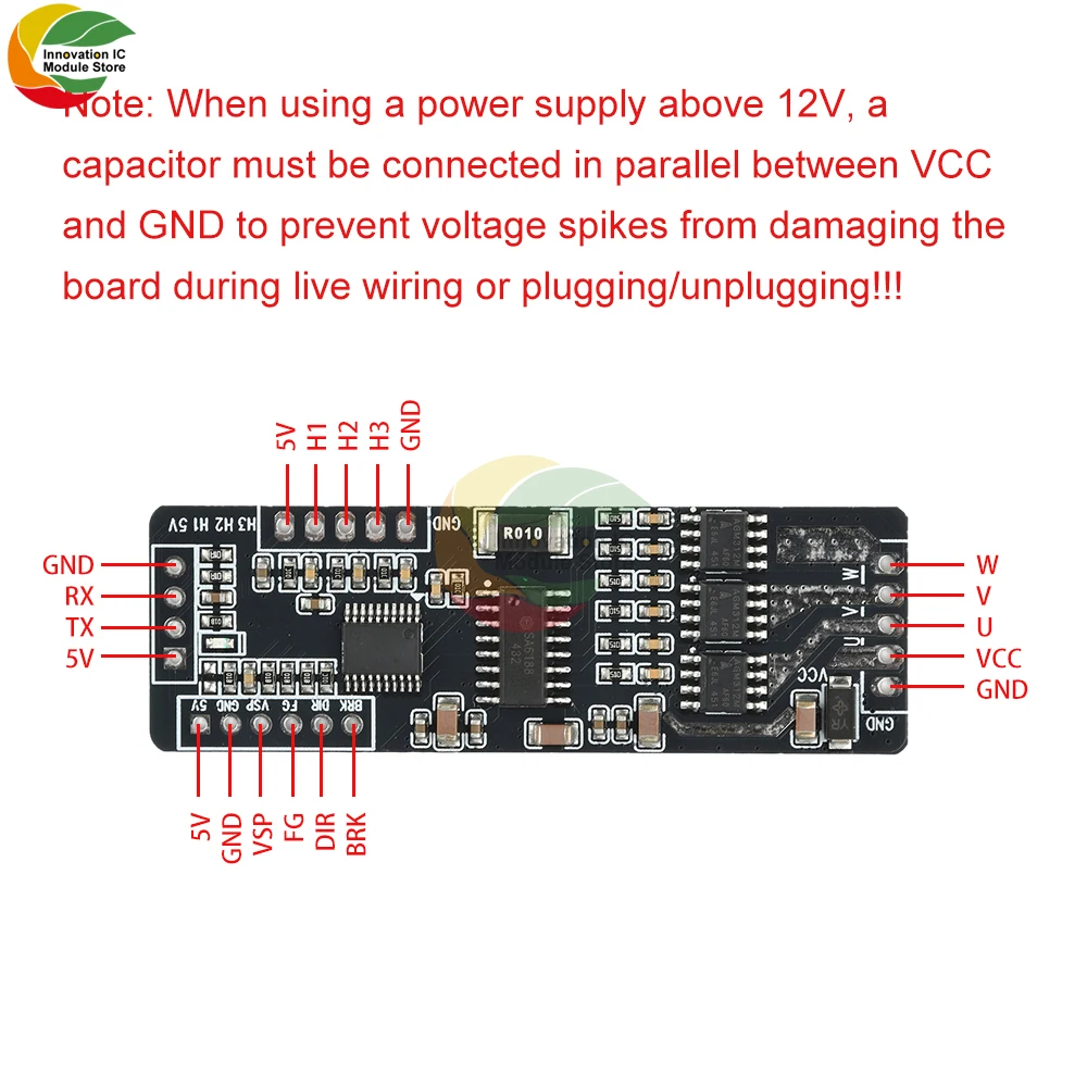

BLDC Low-Power Hall-Effect Sensor Three-Phase Brushless DC Motor Driver Board Speed Controller Driver DC 7-40V 4A