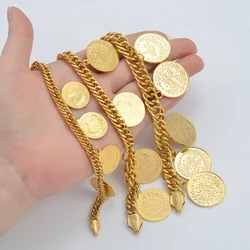 Anniyo Turkish Coin Bracelet for Women Men Turkey's Ancient Coins Banglet Turk Jewelry Gold and Silver Color  #122601