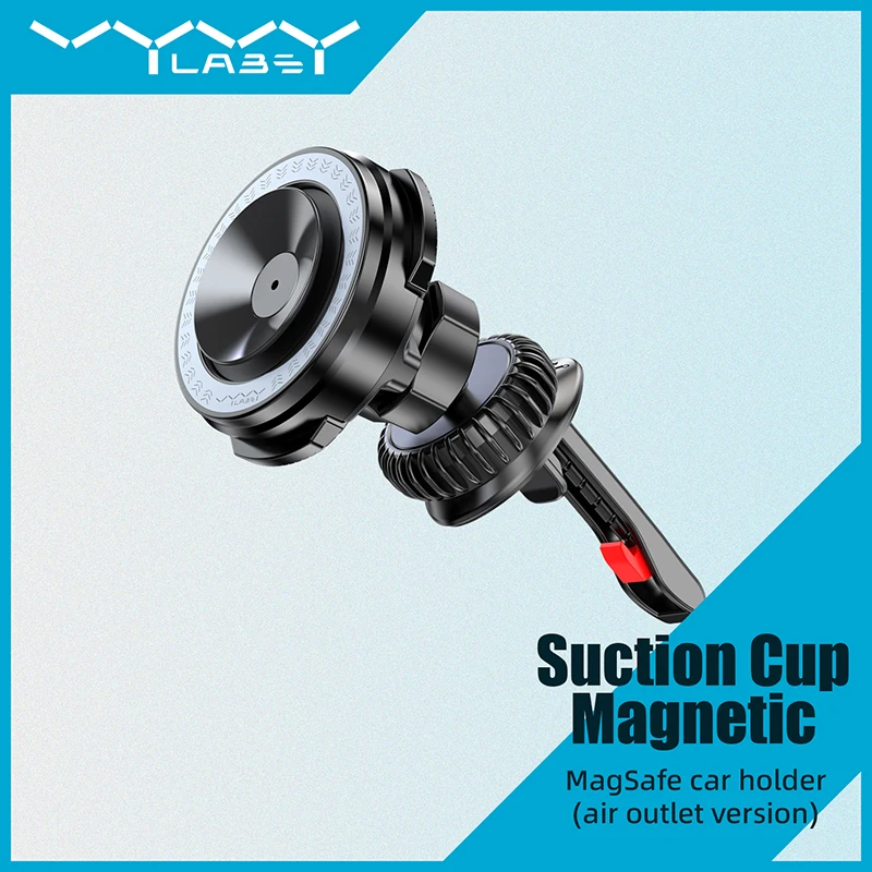 

VYVYLABS MagSafe Car Holder Dual Lock Car Phone Stand Air Vent Car Phone Suction Cup Holder For iPhone 16 15 14 13 12