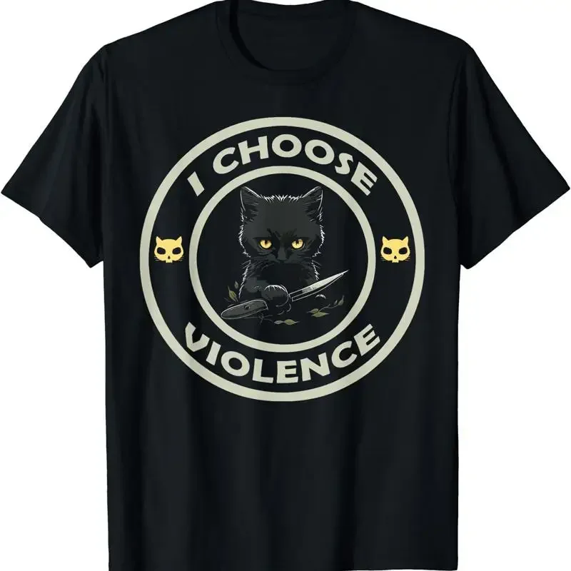 New I Choose Violence Cat Funny Lovers T Shirt