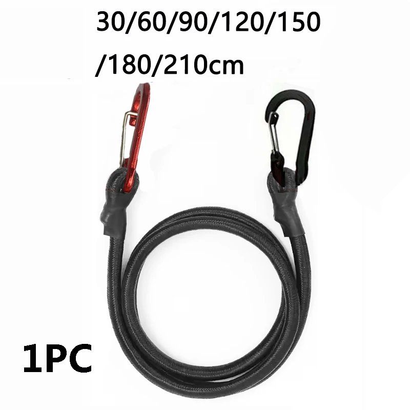 Outdoor Elastic Rope 30-210cm Rope with Snap Ring Hook Canoe Bicycle Luggage Packing Rope Travel Accessories