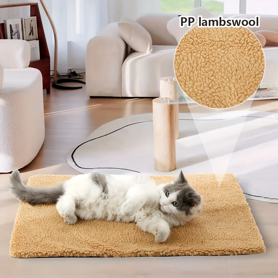 Self-Warming Pet Pad Blanket,Electric-Free Thermal Bed Mat, Anti-Slip for Cats Dogs Winter Warmth Mat Heat Washable Pets Blanket