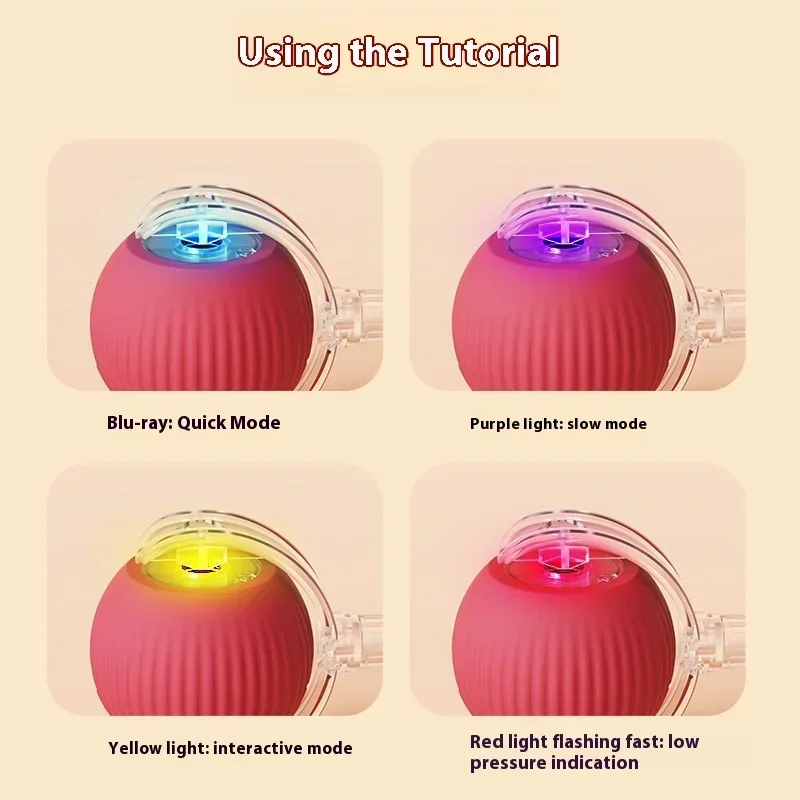 1-2Pcs Cat Interactive Ball Toys Automatic Rolling Ball Faux Tail Rechargeable Smart Pet Electric Toy Cat Training Imitate Mouse