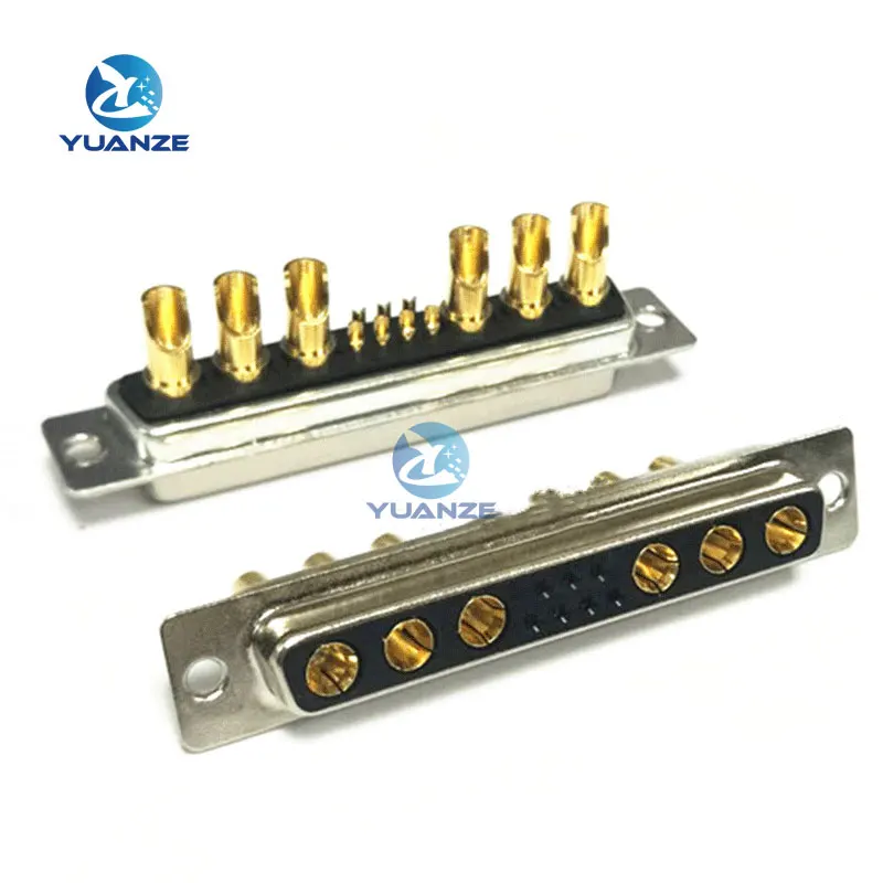 1PCS 13W6 30A Gold Plated MALE FEMALE High Current CONNECTOR D-SUB Adapter Solder Type 7+6 Plug Jack High Power 13 Pos