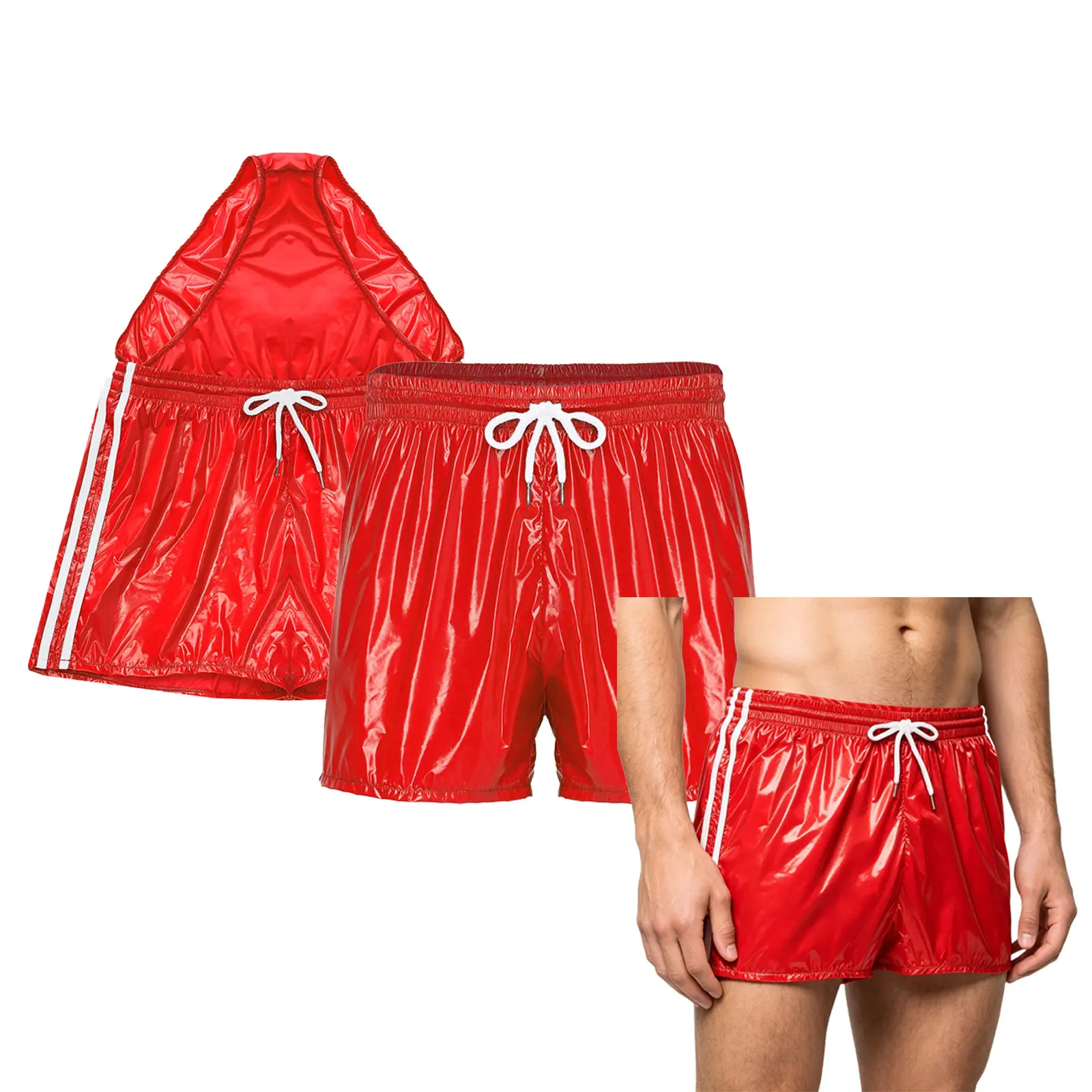 Men Waterproof Jogging Pants Elastic Waistband Track Trousers Short Pants for Dance Workout Beach Cycling Wear Sports Long Pants