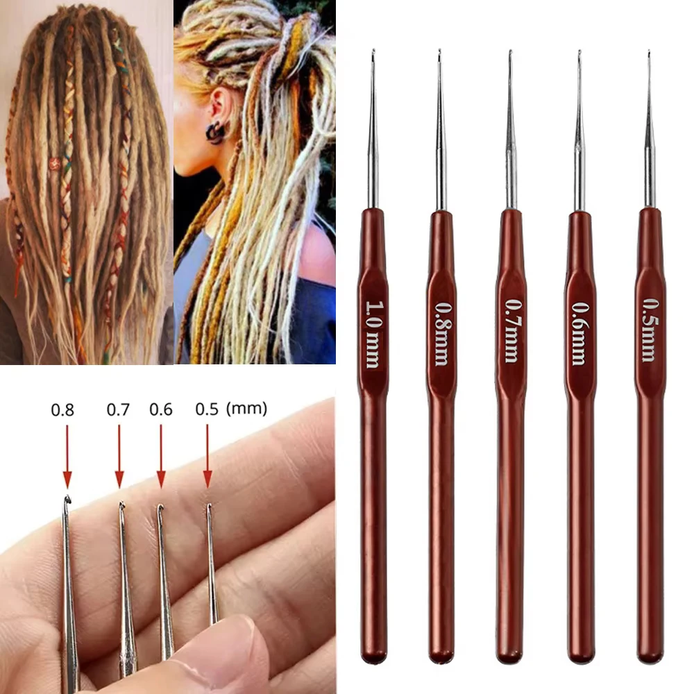 

New Dreadlock Crochet Hook for Hair Dreadlock Tool for Braid Craft Dread Locks Crochet Needles 0.5mm-1.0mm For Christmas gift