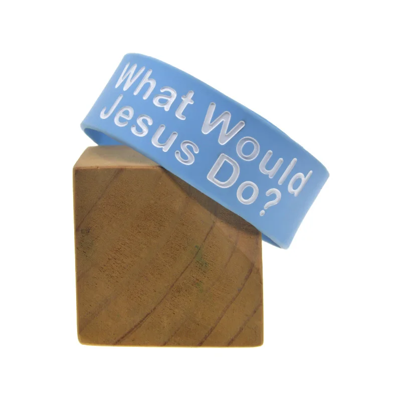 25 قطعة ماذا سيفعل يسوع معصمه سيليكون بوصة واحدة واسعة WWJD أساور مطاطية دينية مسيحية #1