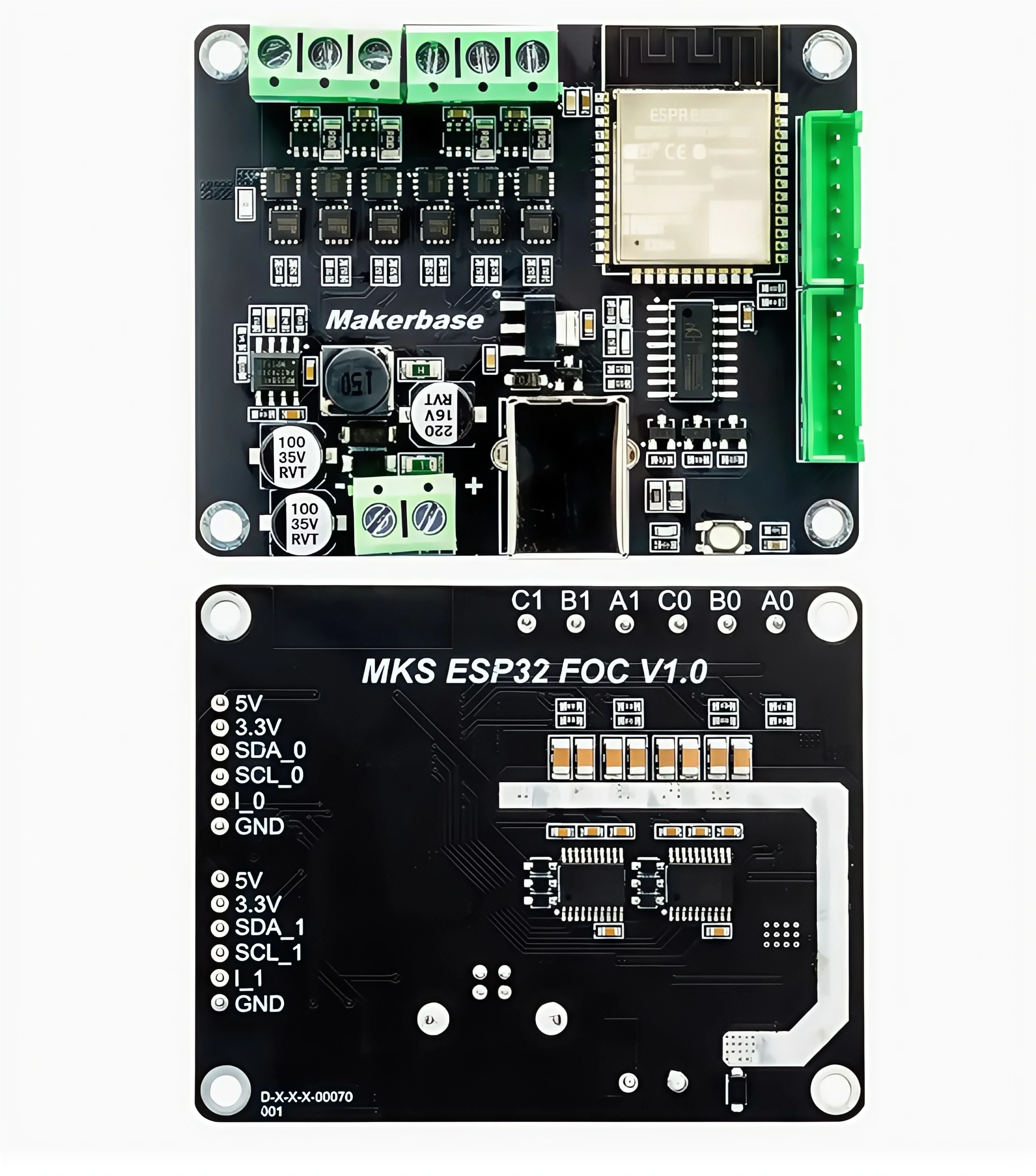 Makerbase MKS ESP32 FOC V1.0/V2.0 Интегрированный ESP32 Двухтоковая петля с открытым исходным кодом Простой бесщеточный FOC