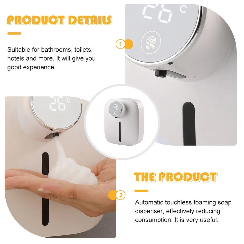

Rechargeable Wall-Mounted Automatic Touchless Soap Dispenser Adjustable Foaming Dispenser for Bathroom Toilet Use