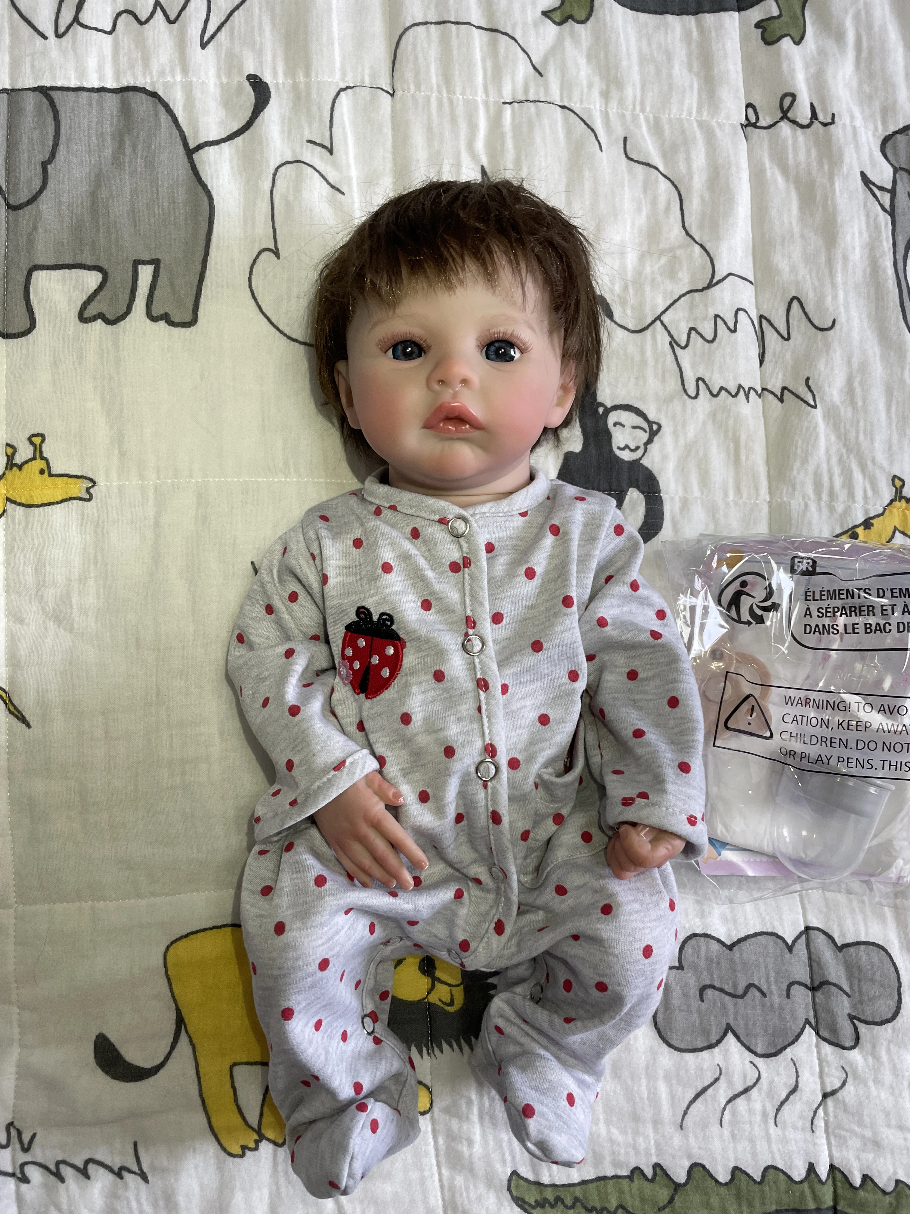 

Реалистичная 19-дюймовая кукла реборн-луг с объемной 3D-кожей и реалистичными венами с ручной росписью — идеальный подарок на день рождения и Рождество для детей