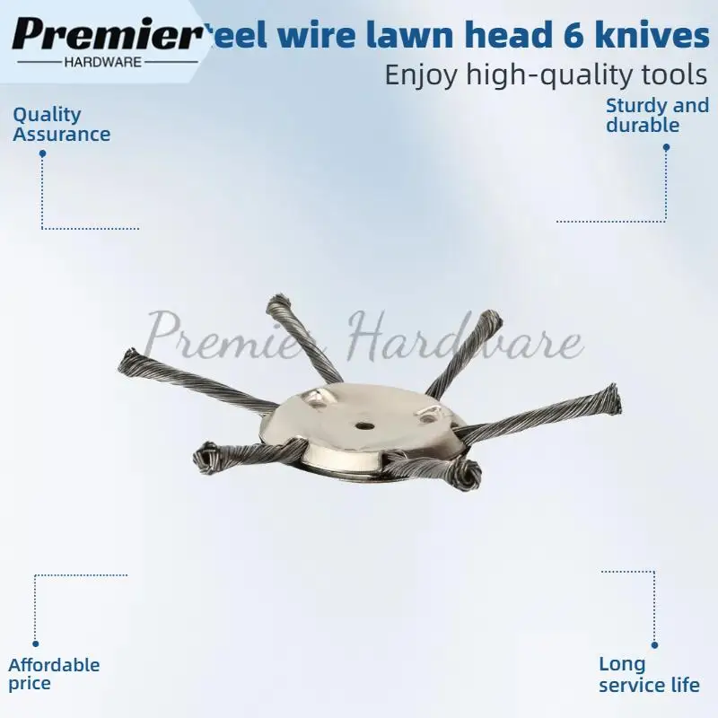 

6-Blade String Trimmer Replacement Head: Weeding Disc, Steel Wire Brush Kit for Lawn Mower Moss and Rust Removal Projects