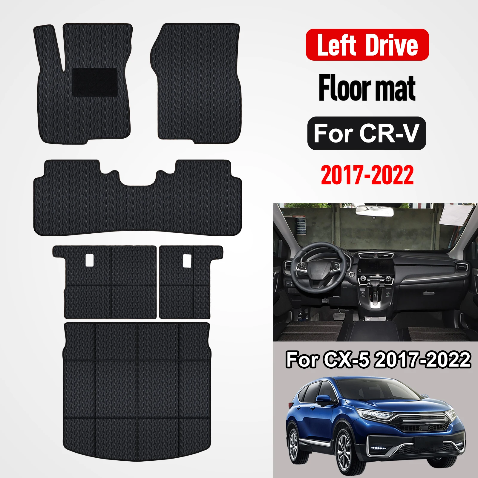 Customized car floor mat anti-slip, anti-wear and waterproof car floor mat Left rudder For Honda CR-V 2017-2022