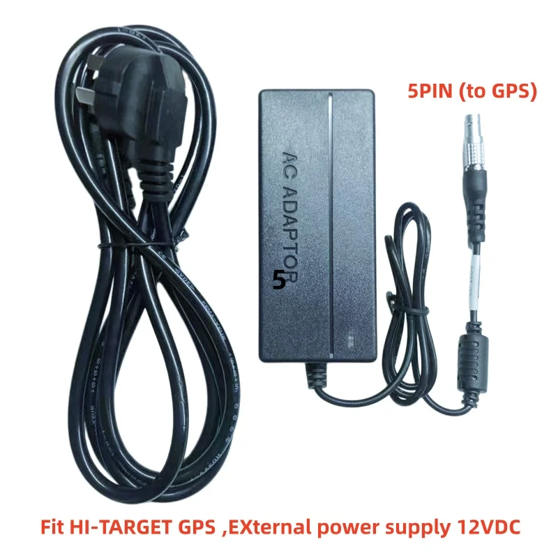 

HI-TARGET GNSS GPS RTK EXTERNAL POWER ADAPTER SUPPLY 110v-240V/AC TO 12V/DC 5pin