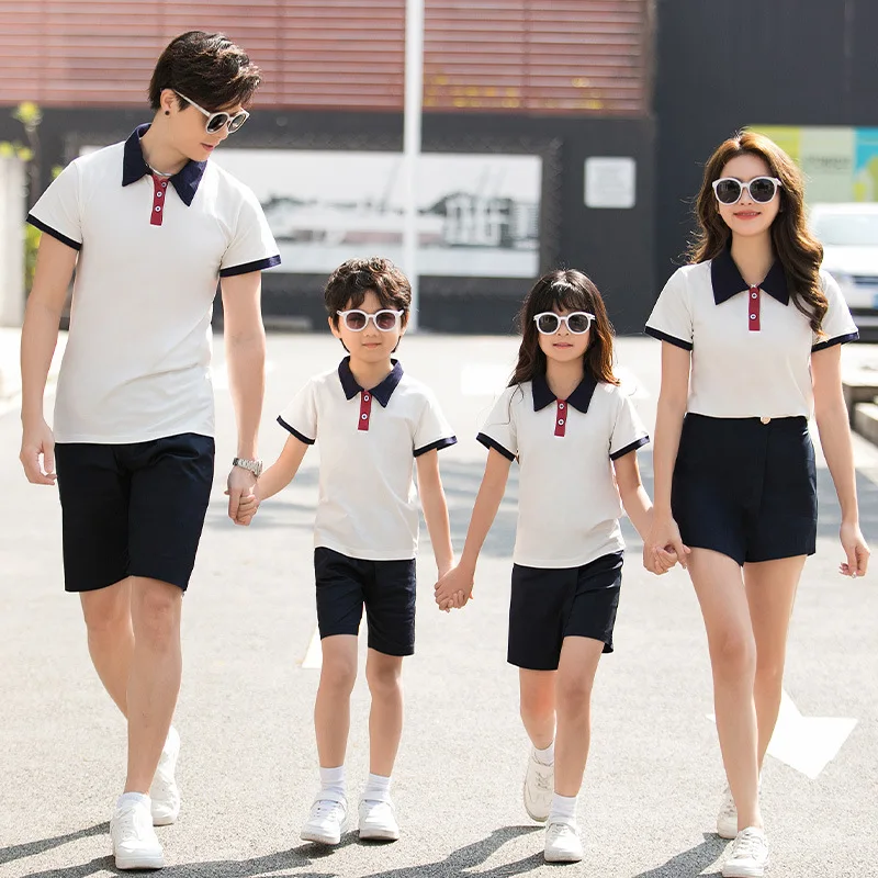 

Family Matching Outfits Summer Mum Daughter Dad Son Cotton Top T-shirt &Shorts Couple Matching Clothes Holiday Adults Kids Set