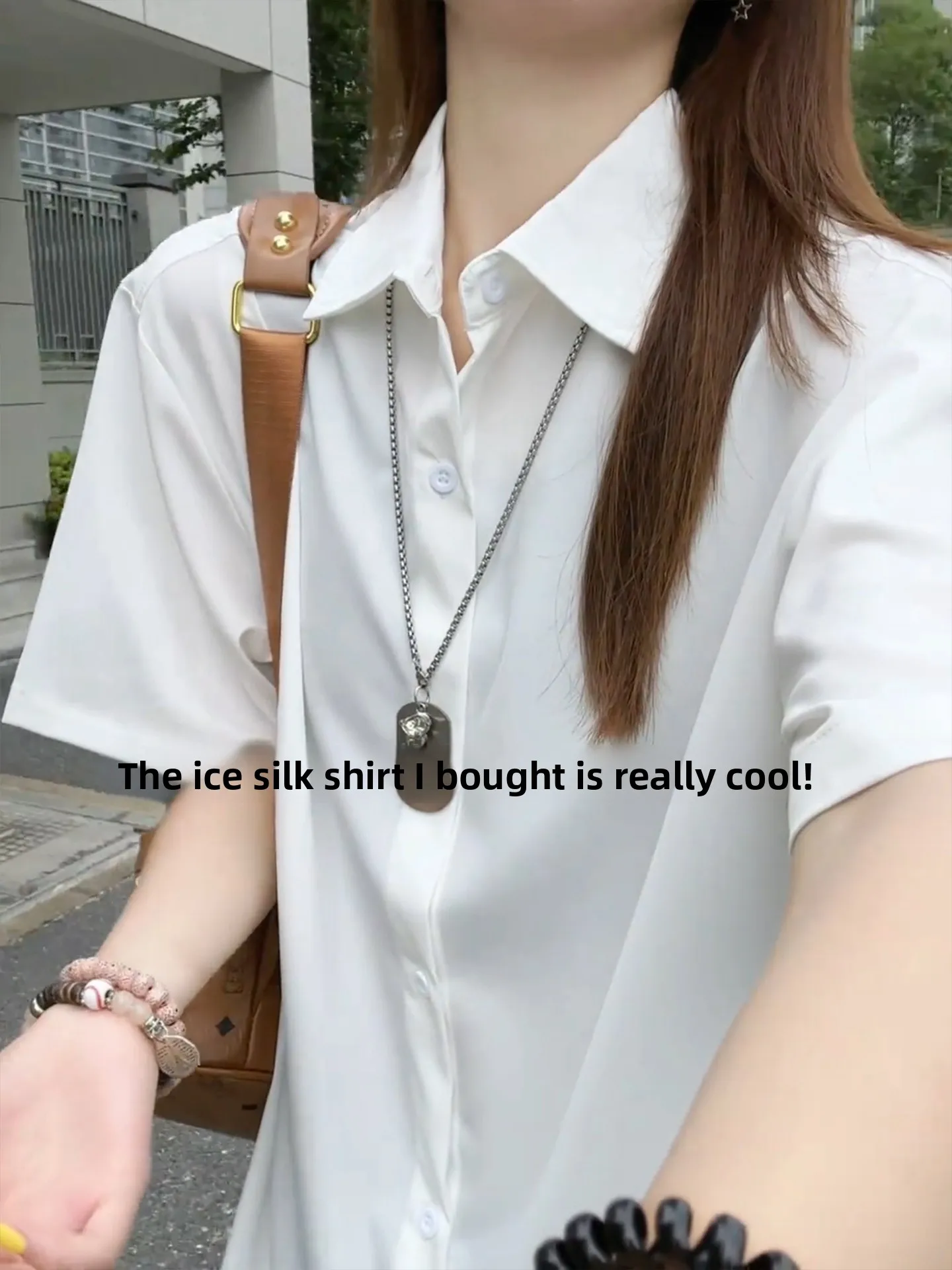 White Ice Silk Short Sleeve Shirt Men's Summer Thin High-End Sun Protection Drapey Casual Lightweight Half Sleeve Outerwear
