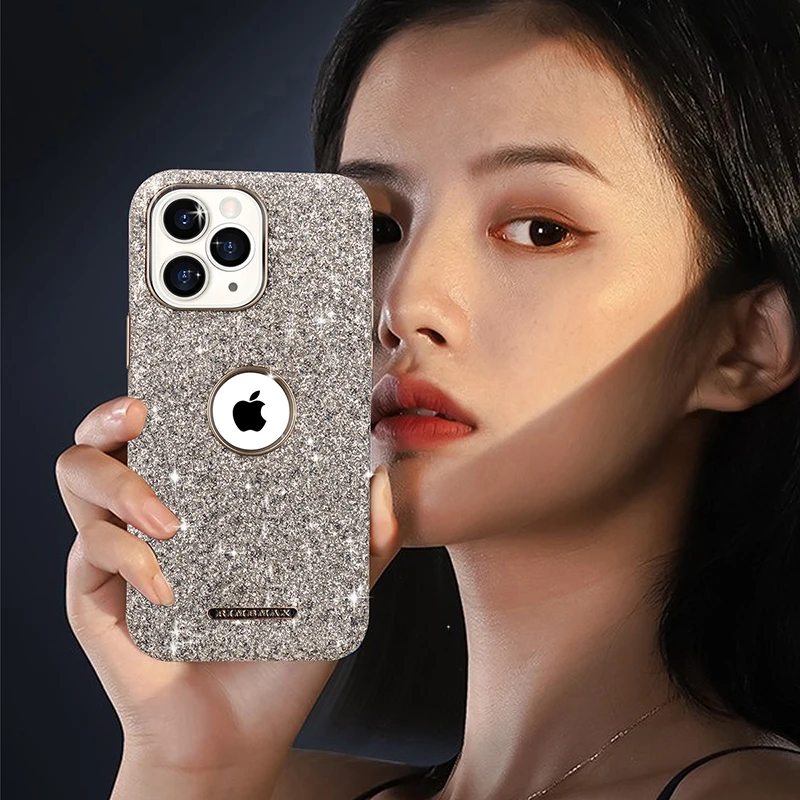 

Magsafe Magnetic Wireless Charging Solid Color Glitter Phone Case for iPhone 16 Pro Max 14 12 13 15 Pro Max Bumper Back Cover