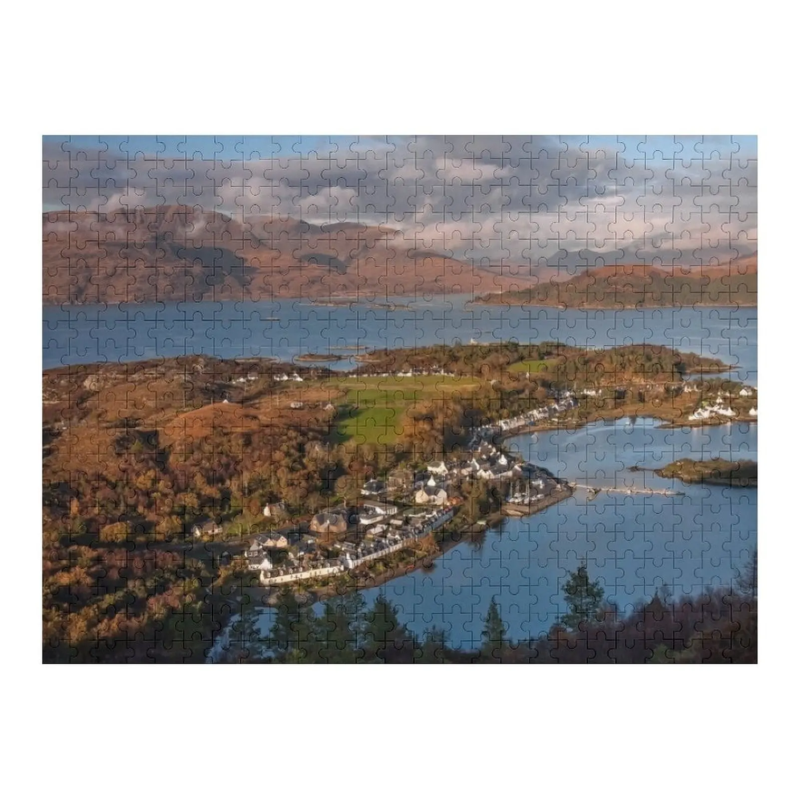 

Пазл Plockton, Applecross Hills и Loch Carron Шотландии, персонализированная детская игрушка, деревянная головоломка с именем