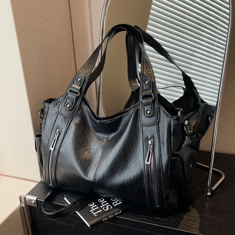 

Soft Interior Compartment Shoulder Bags High Quality Contrasting Colors Crossbody Bags for Women Fashion Pu Leather Handbags