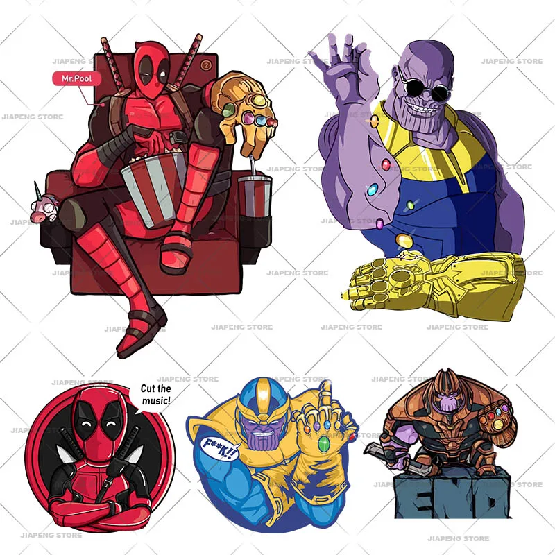 Disney Thanos Venom Heat Transfer Vinyl Stickers For Hoodie Iron On Transfers For Clothing Jacket Cool Cartoon Patches Applique