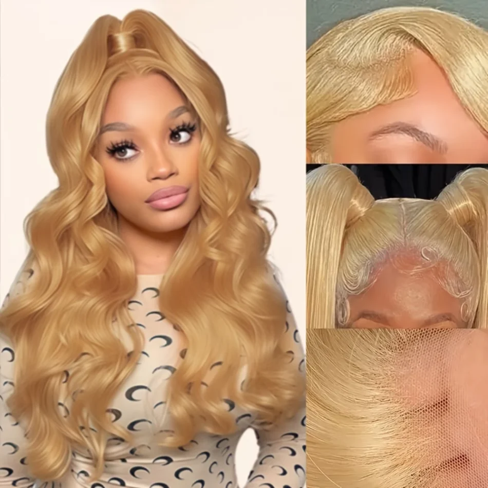 

Медово-золотистый # 27 париков из натуральных волос 13x6 с хайлайтами, волнистые, с кружевной передней частью, предварительно прорезанные, с цветными прядями для женщин, 30-38 дюймов