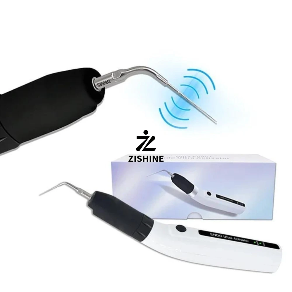 45kHz Dental Endo Ultra Activator Clean Irrigation Device Kit with EU/US Plug Charging Base 4.5 Hrs Battery 6 Working Tips
