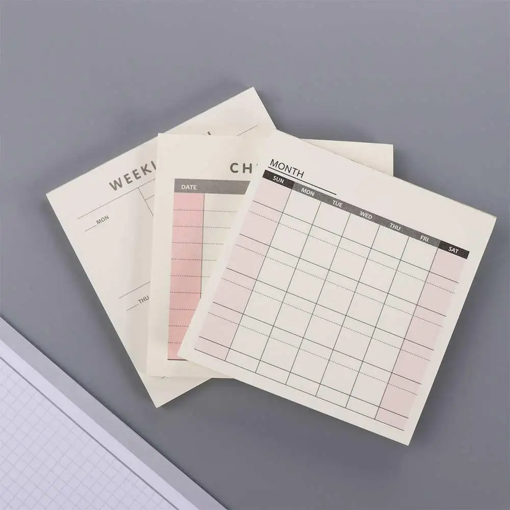 60 sheets Creative Check List School Supplies Notebook Plan List Month Planner Daily Weekly Memo Pad Weekly Plan