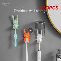 1/2/3PCS Toothbrush Holder Wash Cup Toothbrush Hanger Non-marking Cartoon Rabbit Multi-functional Wholesale Bath Organizer