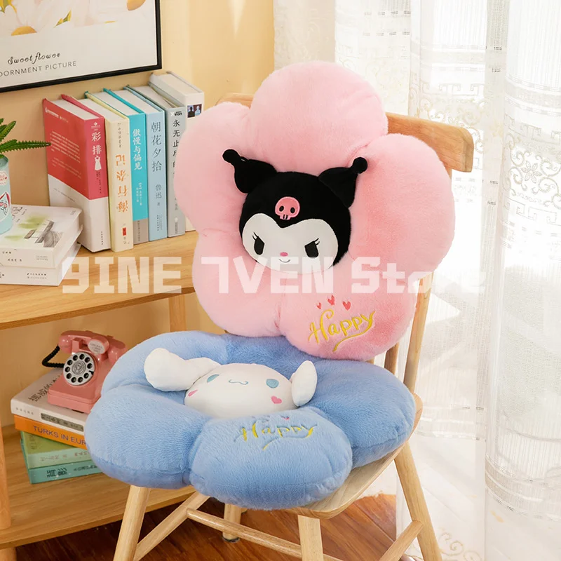 Sanrio New Sell Well Pochacco Throw Pillow Cushion Flower Petal Cushion Plush Toy Cartoon Doll Birthday Gift Office Cushion Gift