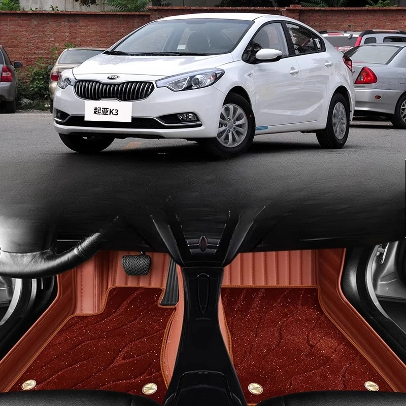 

13 15-17 K3Car Floor Mats All Weather Waterproof Heavy Duty Custom Fit Non Slip Leather Trimmed Easy Clean Compatible Floor Mat