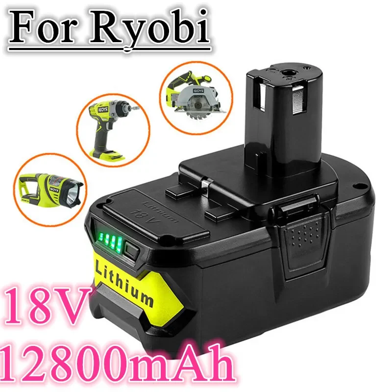 18 V 12,8Ah Li-Ion Battery Ryobi ONE + High Quality Cordless Power Tool BPL1820 P108 P109 P106 P105 P104 P103 RB18L50 RB18L40