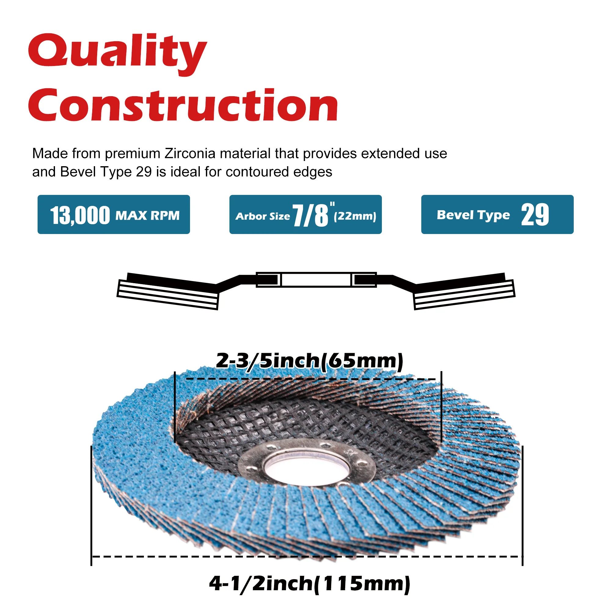 EZARC 5/10 Pcs Set Flap Discs 115mm T29 Zirkonia Schleifen Räder 40/80 Körnung Professionelle Flap Discs Schleifen Für Winkel grinder