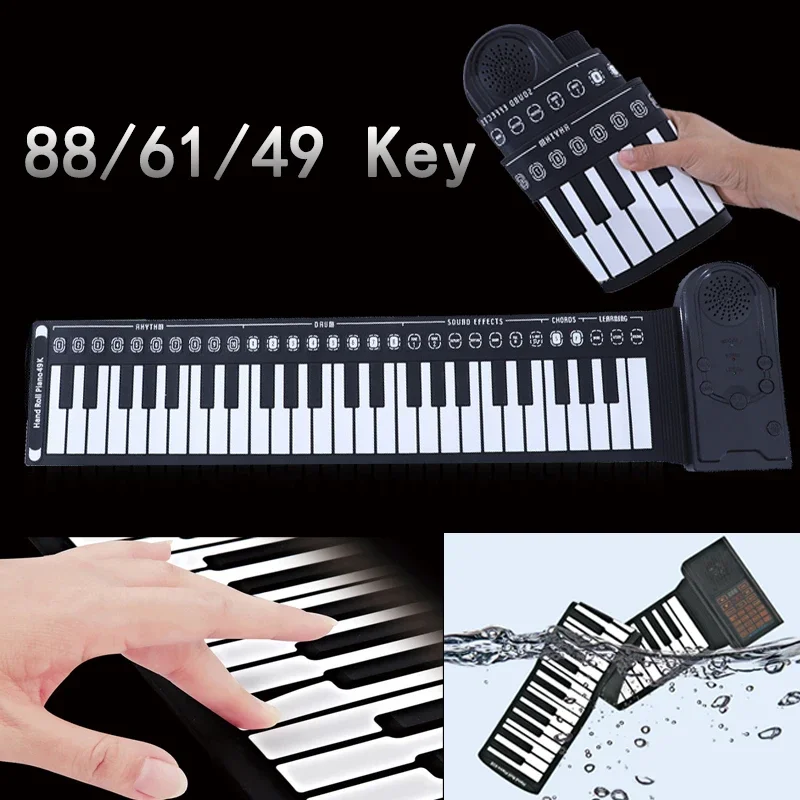 

Electronic Hand Roll Piano 49 61 88 Key Beginner Keyboard Instruments Kids Learning Toys for Children Boys Musical Girls Music