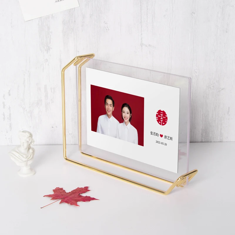 Suporte de 8 polegadas, 6 polegadas, menu, papel, lista de preços, moldura de pôster, presente de casamento de bebê, suporte de exibição de fotos de metal