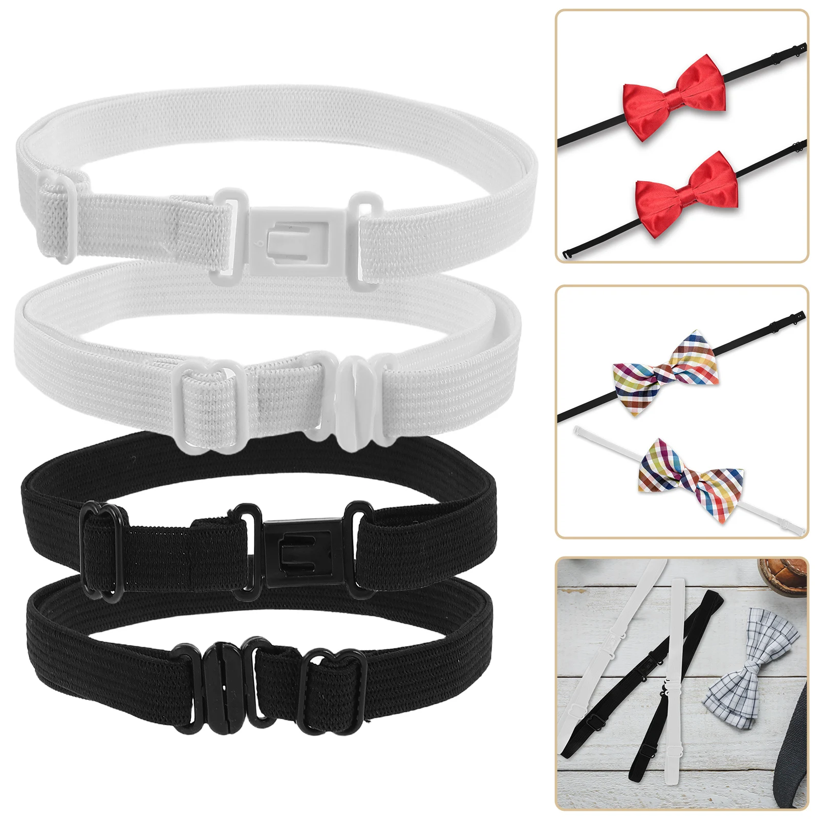 20 Pcs Tie Extensions Adjustable Neckwear Strap Uniform Bow Essentials Clips Polyester Attachments