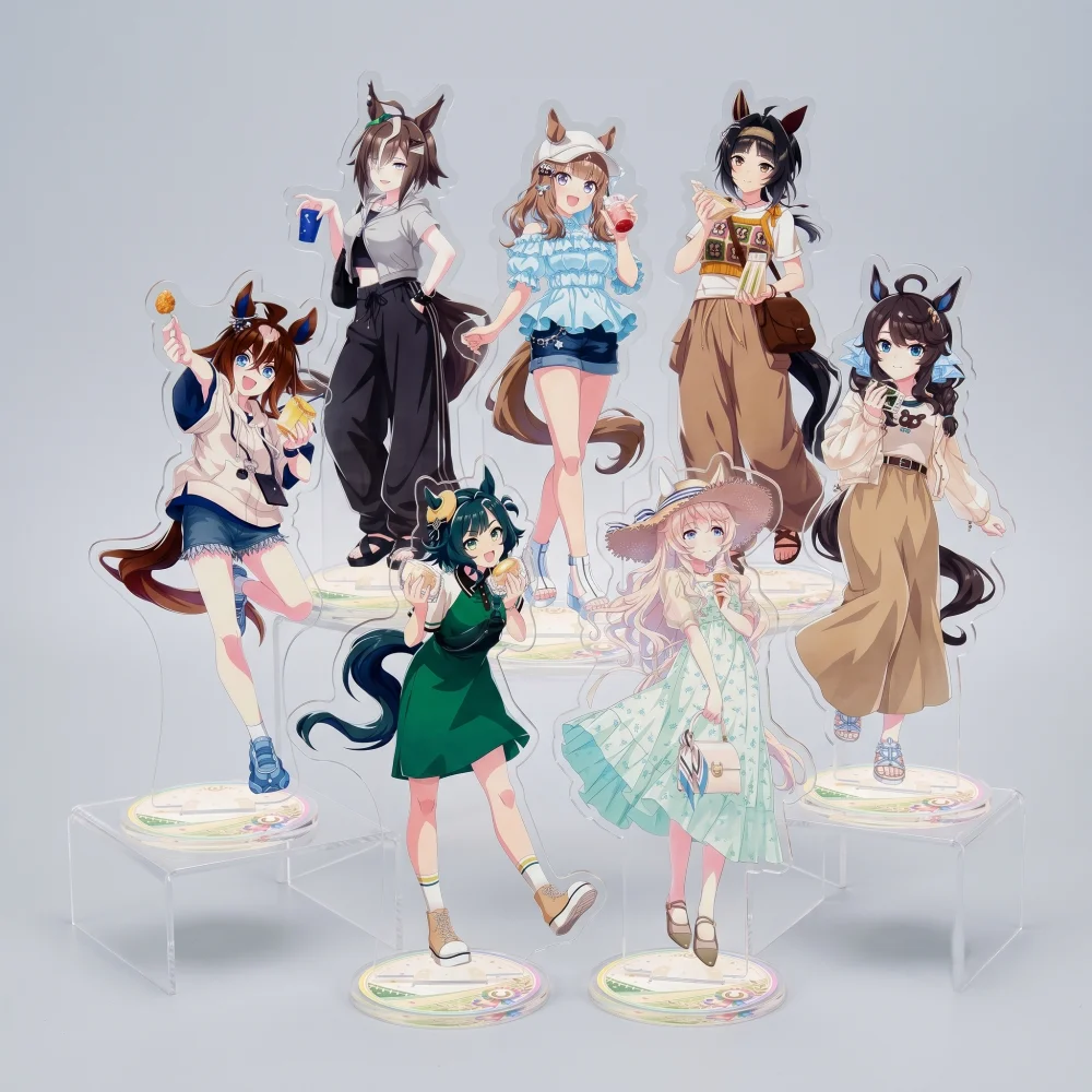Uma Musume Pretty Derby 15cm Acrylic Stand Special Week Tokai Teio Casual Outfit Desktop Ornament Collectible Gift Keychain
