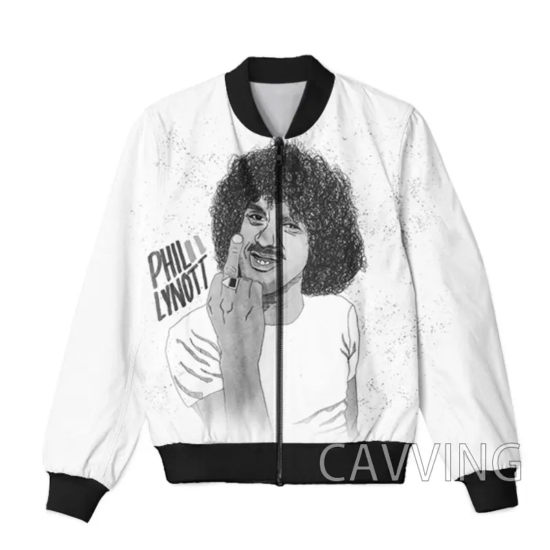 

CAVVING 3D Printed Thin Lizzy Rock Zipper Bomber Jackets Men Overcoat Mens Coat Zip Up Jackets for Women/Men Z01