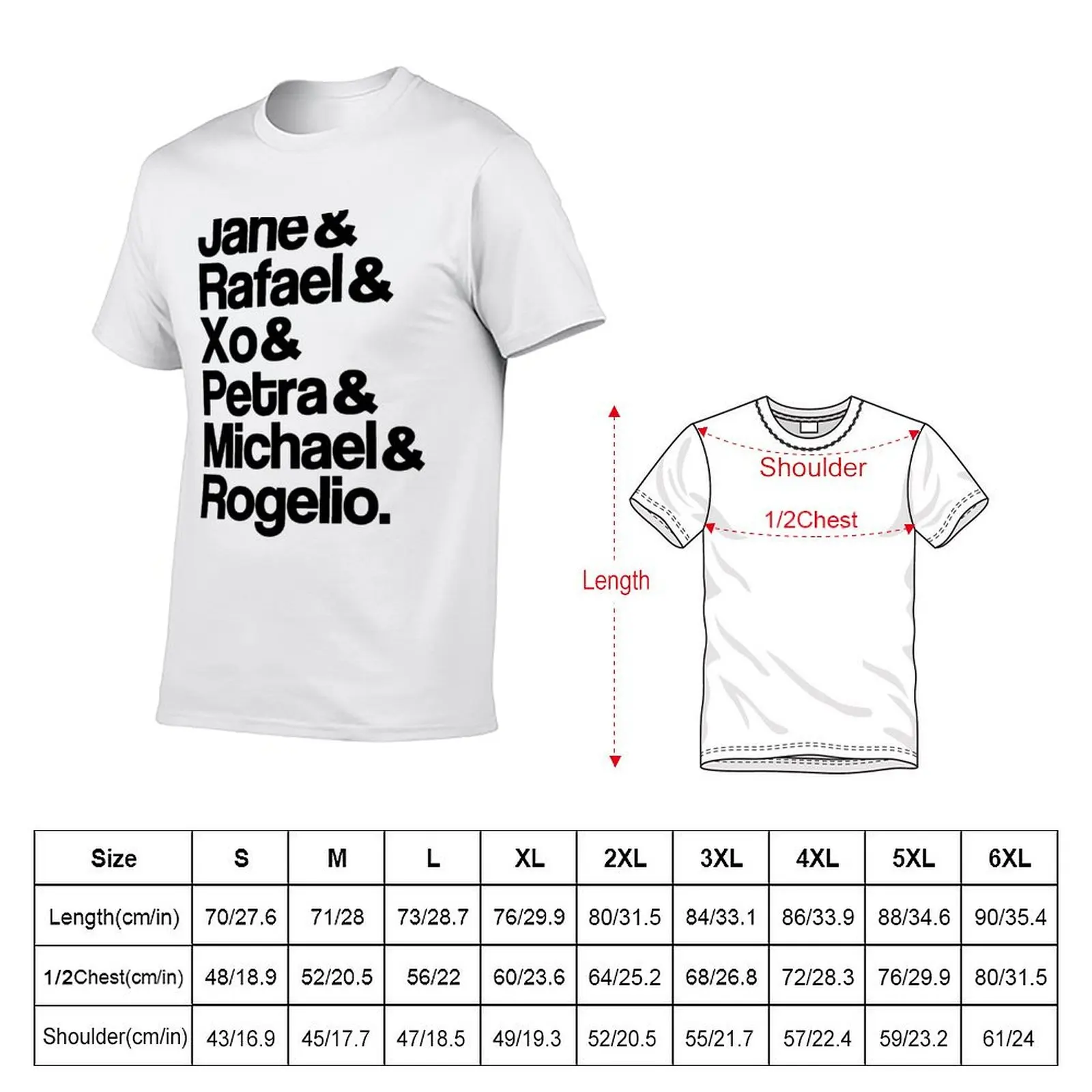 Jane The Virgin Characters T-Shirt t shirt for man 100 percent cotton g man t shirts for men t shirt man plain T-shirt