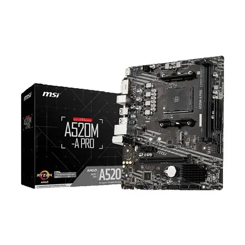 Imagen 2 del producto Nuevo MSI A520M A PRO Micro ATX AMD A520 DDR4 M.2 USB3.2 STAT 3,0 SSD/64G mejor soporte R9 CPU de escritorio Socket AM4 placa base