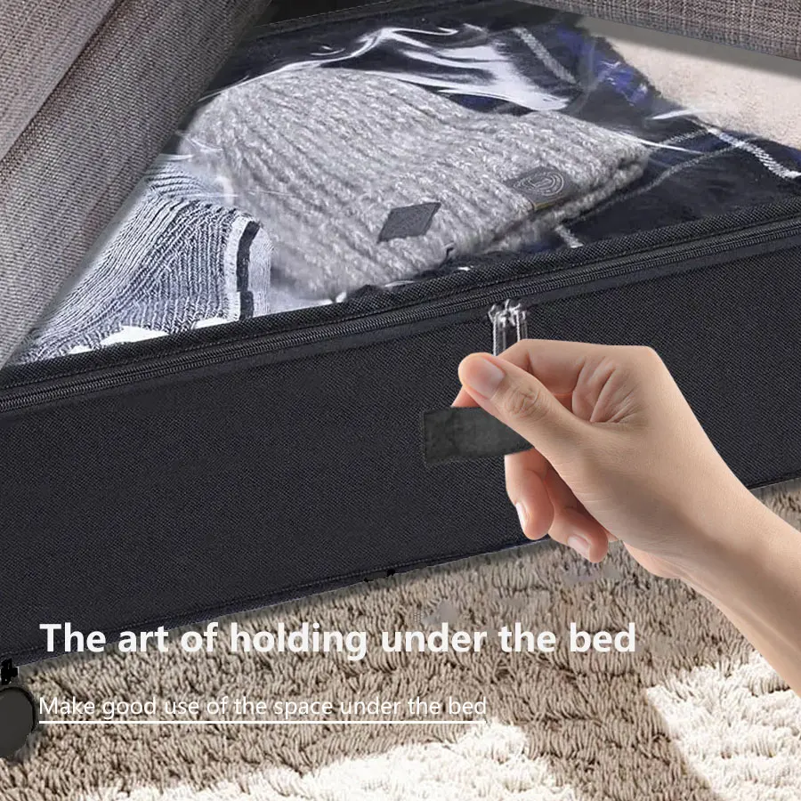 Folding bed bottom box with wheels under the bed cloth technology dust cover storage finishing iron technology pulley box