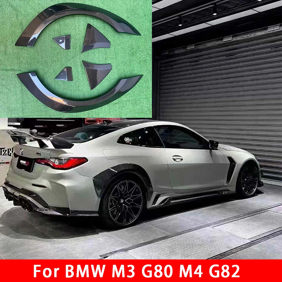 For BMW M3 G80 M4 G82 G83 21+ Carbon Fiber Wheel Eyebrow Arch Fender Flares Cover Trim Mudguards Protective Lip Strips Mud Flaps