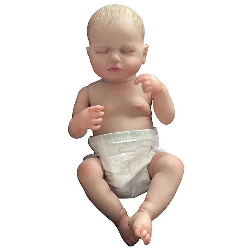 48cm  Full Vinyl Girl Body Silicone Reborn Doll Loulou with Hand painting Hair 3D Skin High Quality Gift