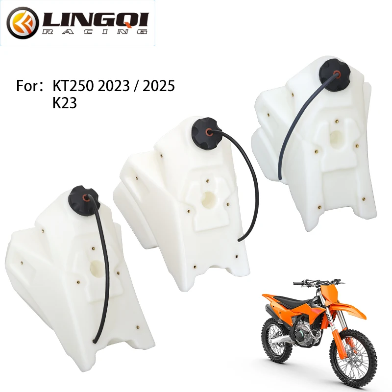 LINGQI RACING Motorcycle Fuel Gas Petrol Tank Oil Storage Can Assembly For KT250 2023 SX SX-F XC XC-F K23 Dirt Pit Bike Off Road