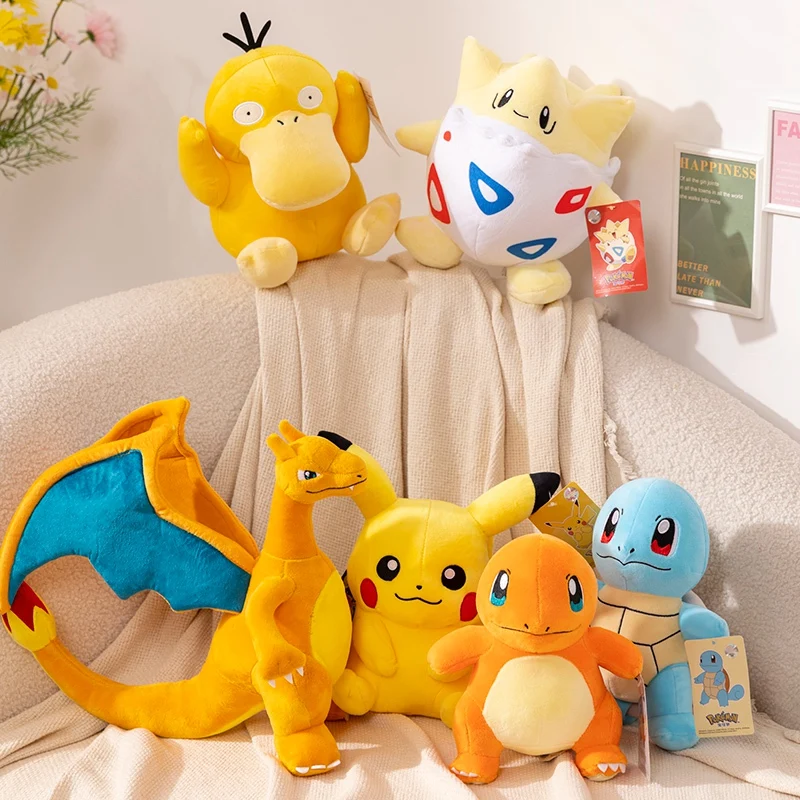 New Anime Pokemon Charmander Squirrel Bulbasaur Plush Toys Pikachu Stuffed Doll Kawaii Collections Decorations Children\'s Toys