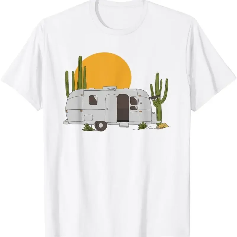 T-shirt Vintage Retro Desert Sun Airstream Camping Rv