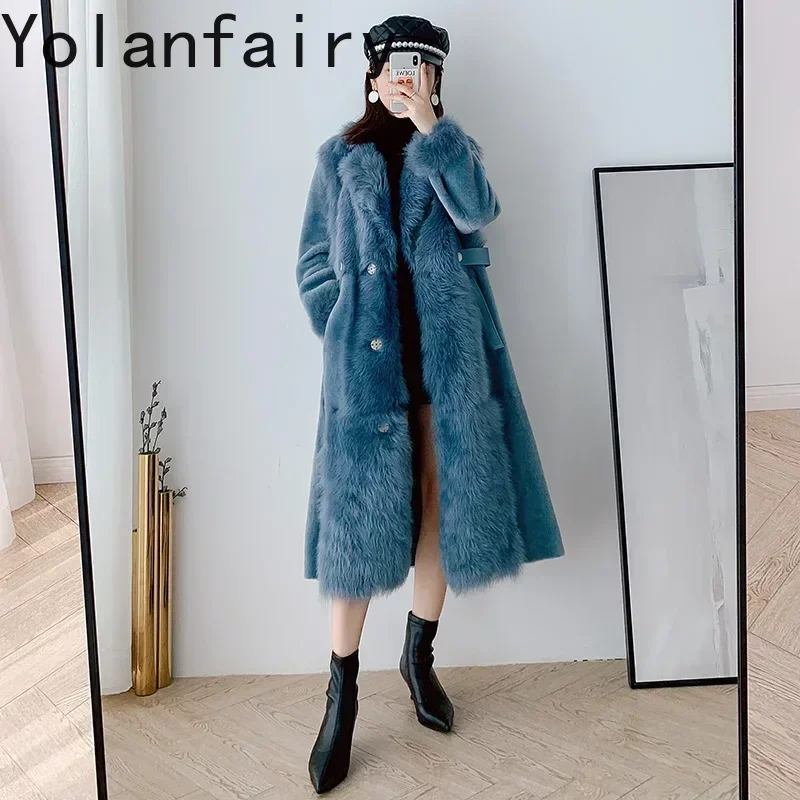 Natural Real Fur Coat Female Vintage 100% Wool Jacket Women Winter Clothes 2024 Korean Double Faced Fur Top Overcoat Hiver 1772